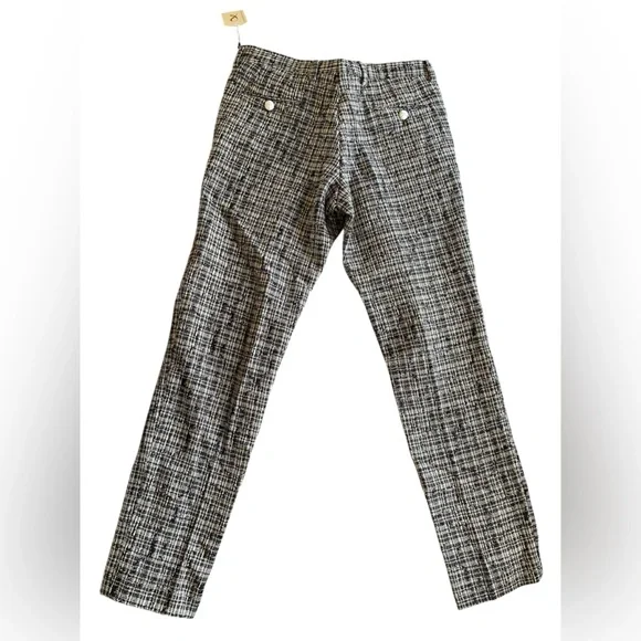 Sebastian Cruz Couture Bouclé Tweed Trousers Slim Black White Men 32x28 Designer